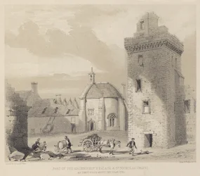 Parte del Palazzo degli Arcivescovi e Cappella di San Nicola, come apparivano intorno all